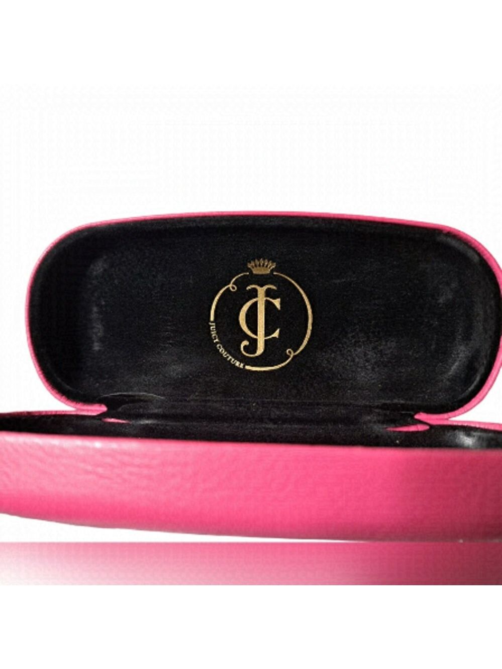 JUICY COUTURE barbiecore PINK glasses case hinged hard shell Used